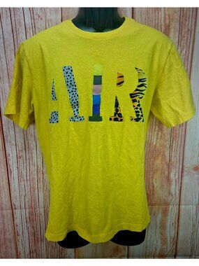 Nike Air Yellow Graphic Tee Shirt Mens Size Medium